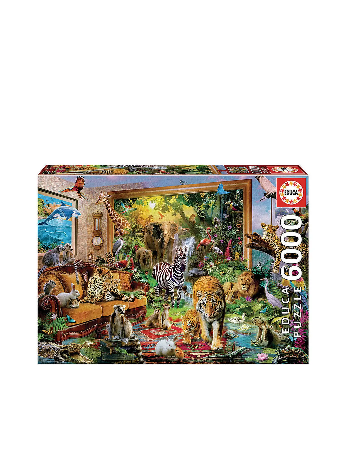 EDUCA | Wilde Tiere im Haus 6000 Teile Puzzle | 